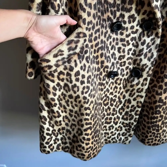 🐆1960’s Vintage Fairmoor Somali Faux Fur Leopard Coat with belt Safari Coat - Picture 5 of 16